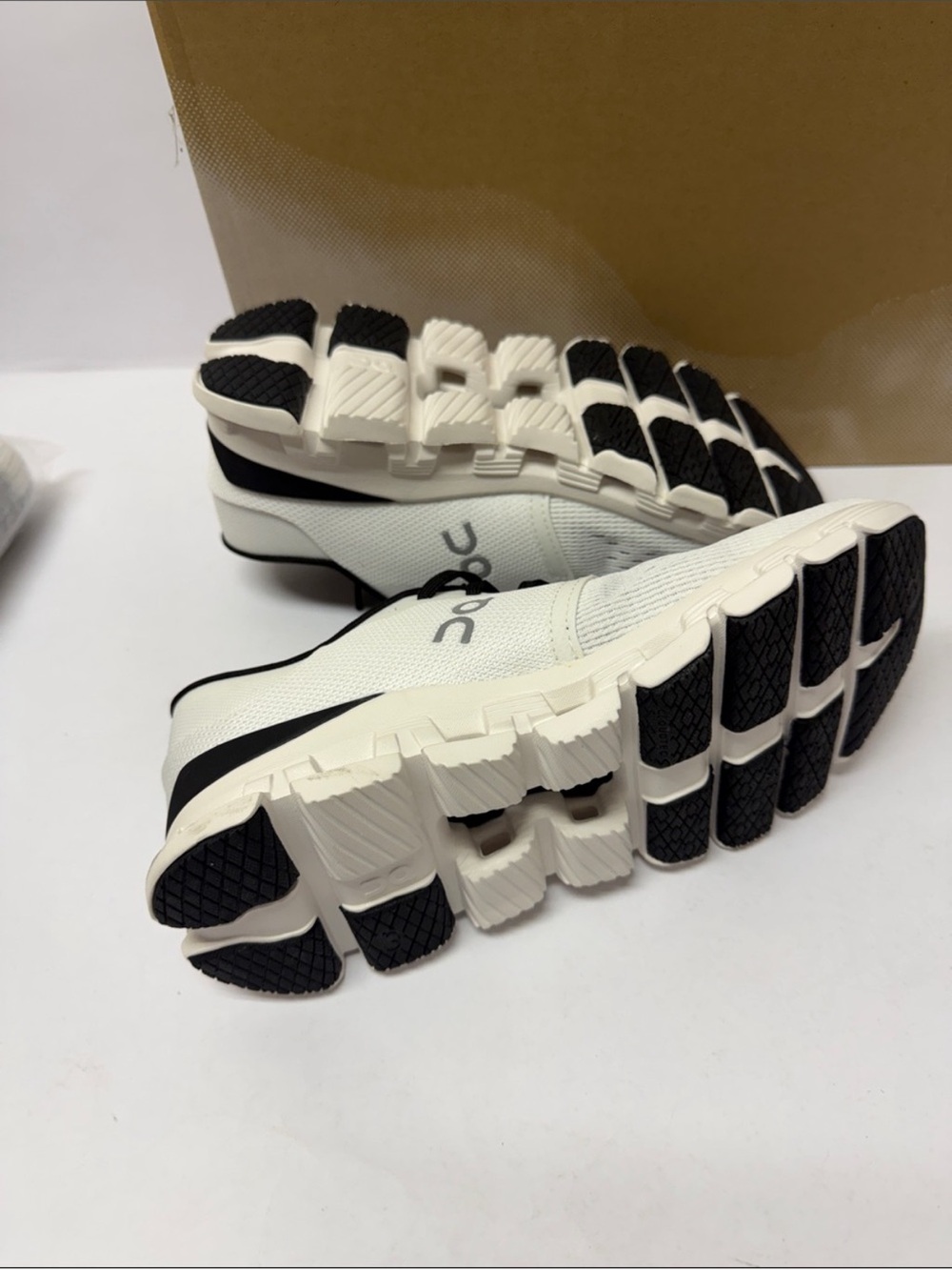 On Running Women's Cloud Running Sneakers in White/Black cloud 4 X - Picture 5 of 5